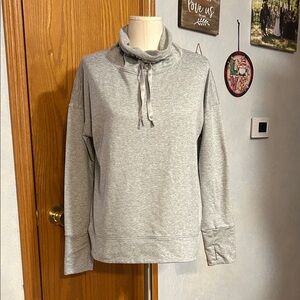 Apana Heather Gray Cowl Neck Top - Size Large